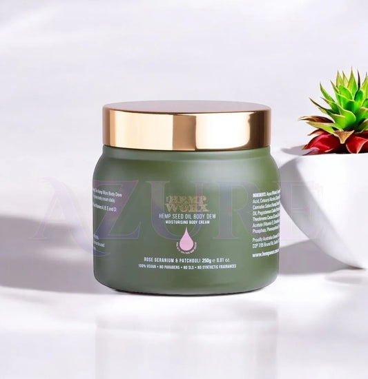 Hemp Worx Rose Geranium & Patchouli Body Dew 250g